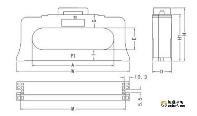 閉口式，方孔100A-630A外形尺寸圖