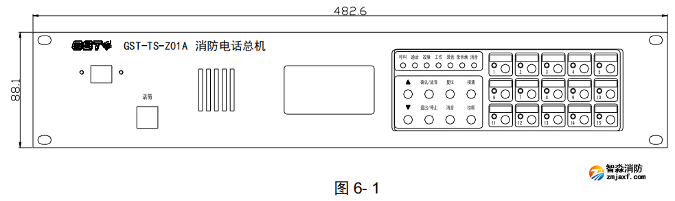 海灣GST-TS-Z01A 型消防電話總機(jī)外形尺寸及結(jié)構(gòu)示意圖 海灣GST-TS-Z01A 型消防電話總機(jī)外形尺寸及結(jié)構(gòu)示意圖